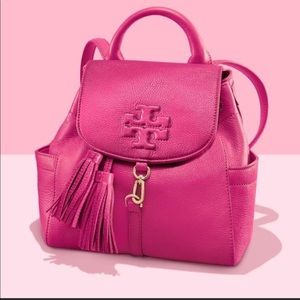 Tory Burch Tassle Hot Pink Backpack